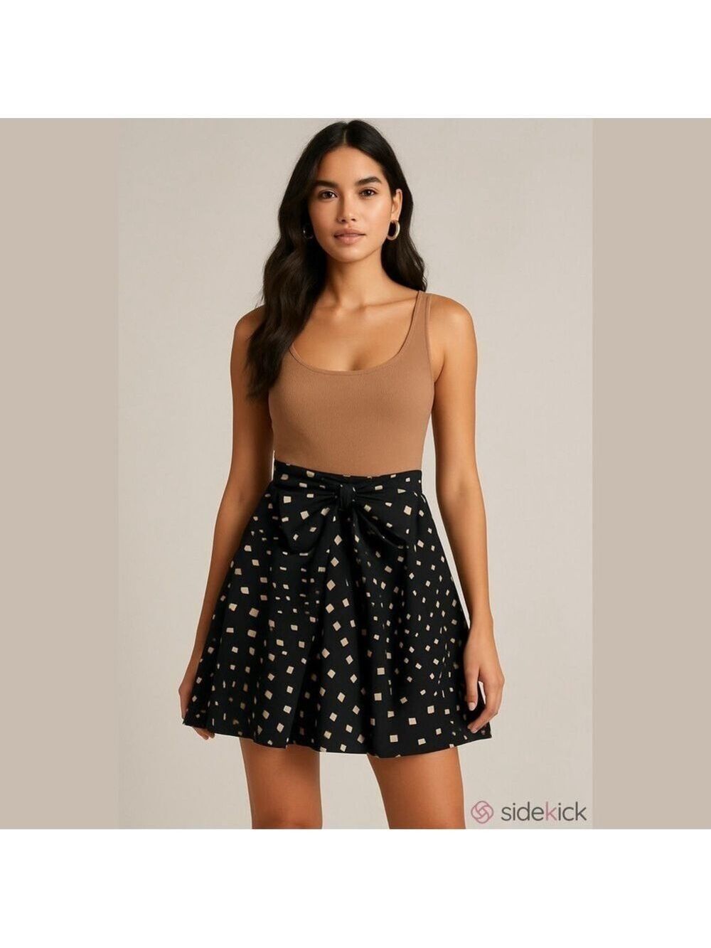 Trina Turk Black and Cream Geometric Skirt - Size - 4